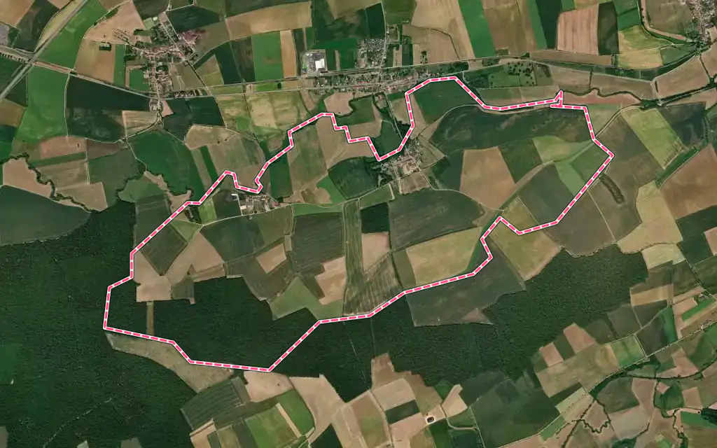 Vue satellite de Puxe avec ses contours administratifs