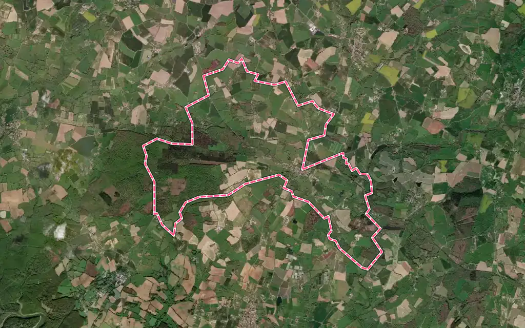 Vue satellite de Puy-de-Serre avec ses contours administratifs