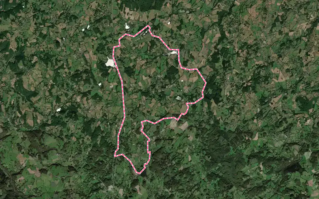 Vue satellite de Puy-Malsignat avec ses contours administratifs