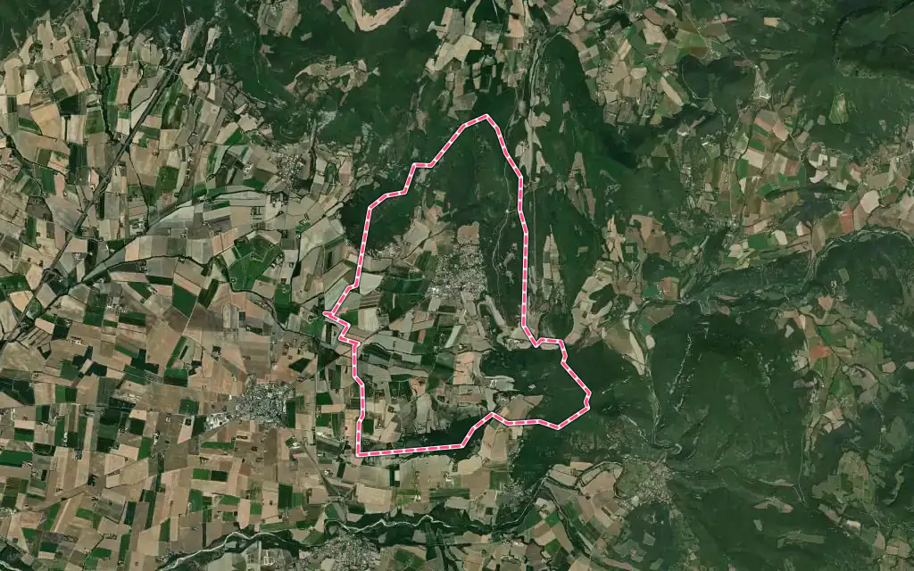 Vue satellite de Puy-Saint-Martin avec ses contours administratifs