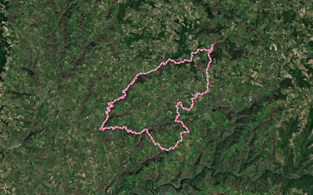 Vue satellite de Puycapel avec ses contours administratifs
