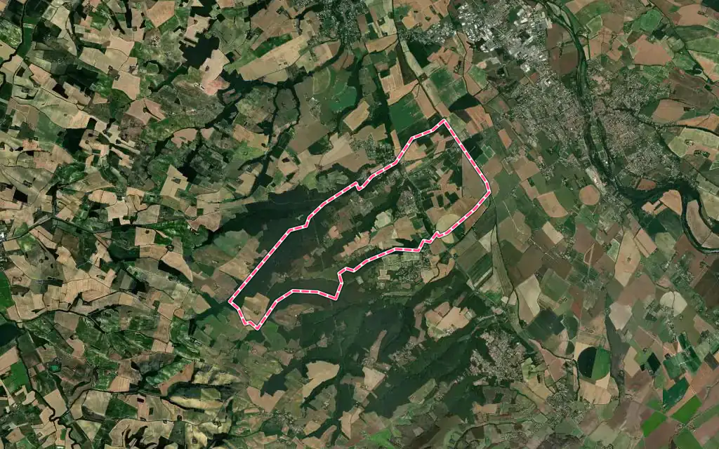 Vue satellite de Puydaniel avec ses contours administratifs