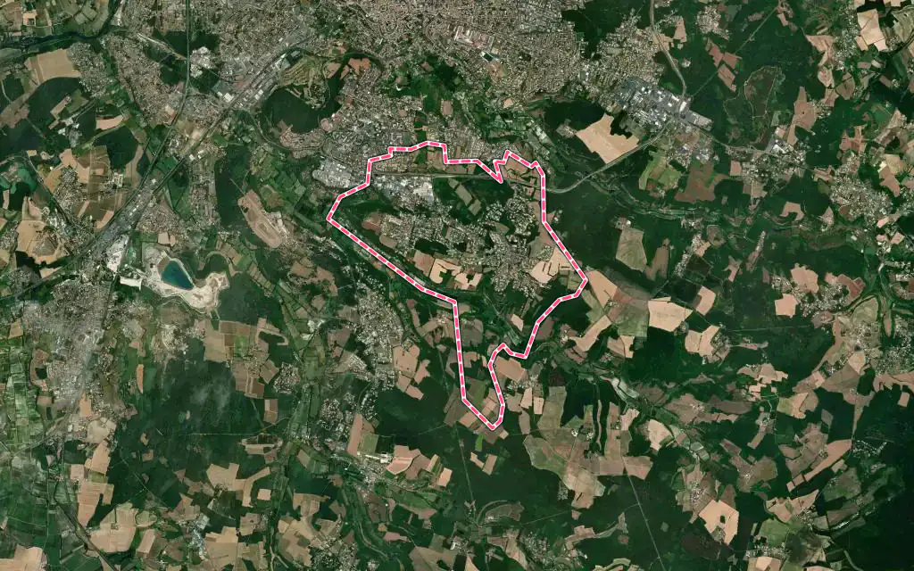Vue satellite de Puymoyen avec ses contours administratifs