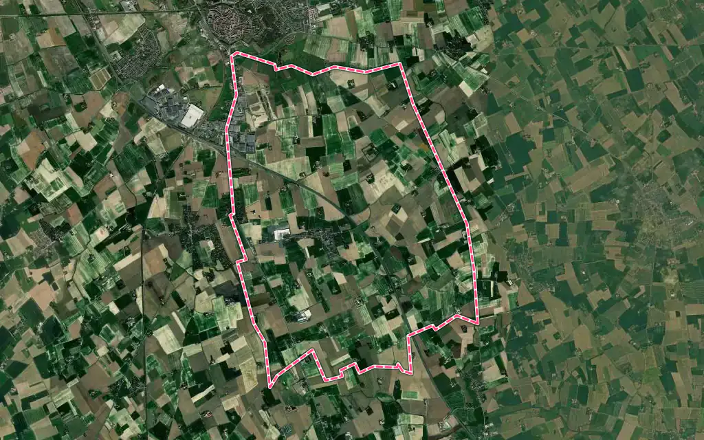 Vue satellite de Quaëdypre avec ses contours administratifs