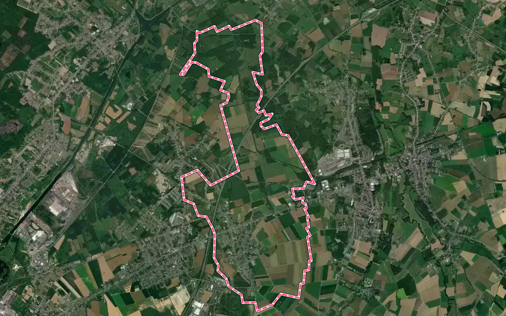 Vue satellite de Quarouble avec ses contours administratifs