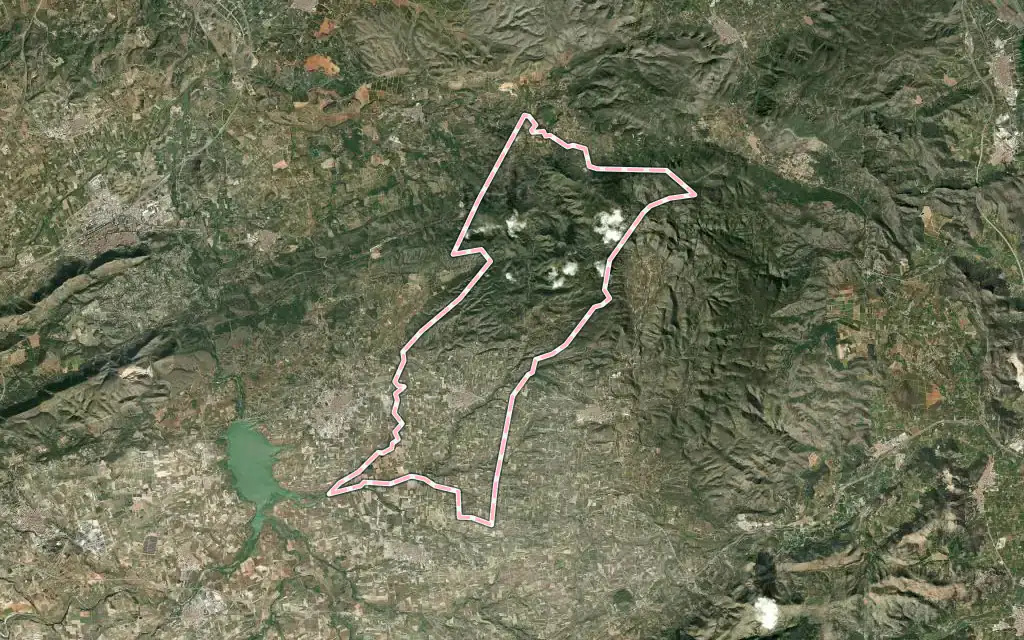 Vista satélite de Quatretonda con su contorno administrativo