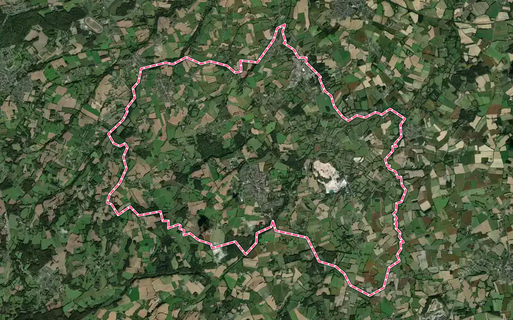 Vue satellite de Quessoy avec ses contours administratifs