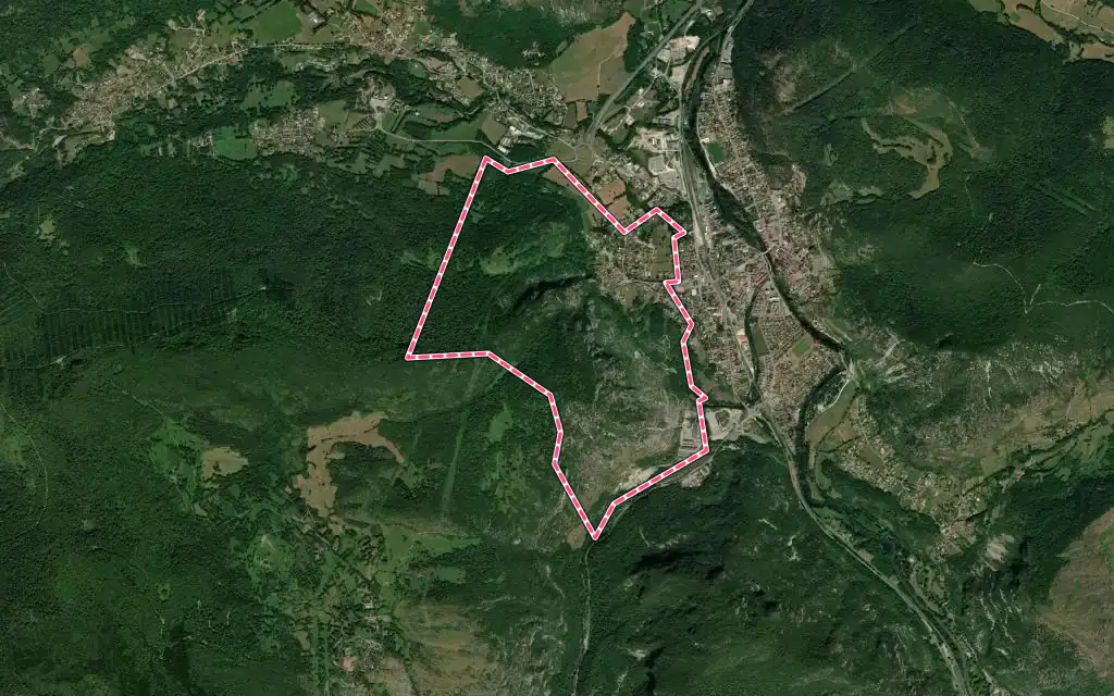 Vue satellite de Quié avec ses contours administratifs