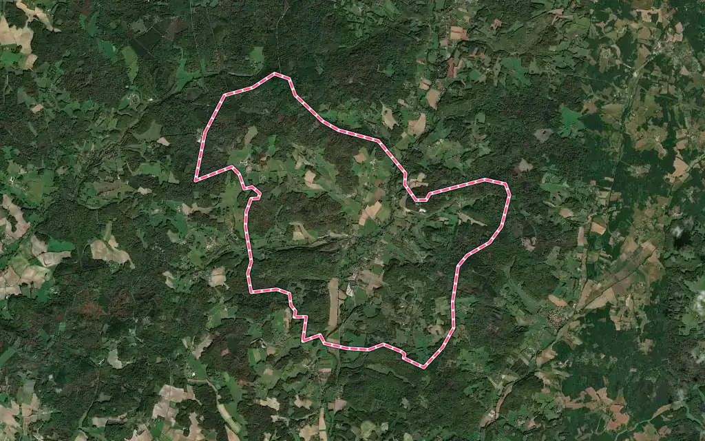 Vue satellite de Quinsac avec ses contours administratifs