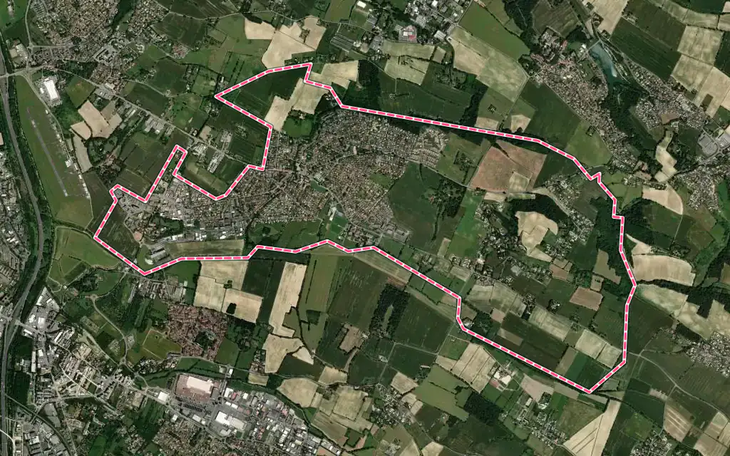 Vue satellite de Quint-Fonsegrives avec ses contours administratifs