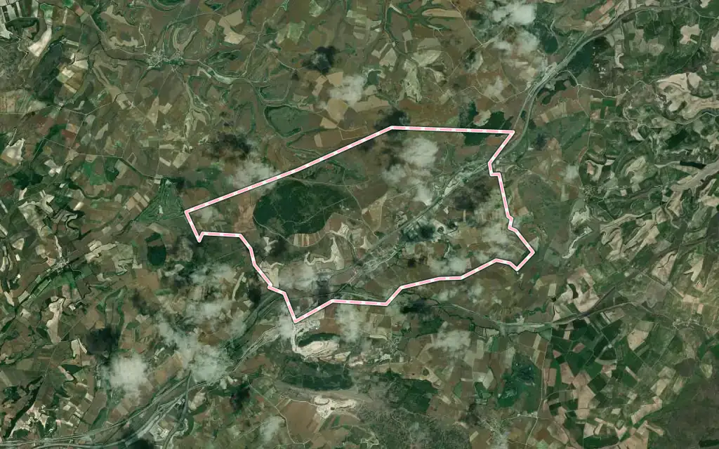 Vista satélite de Quintanapalla con su contorno administrativo