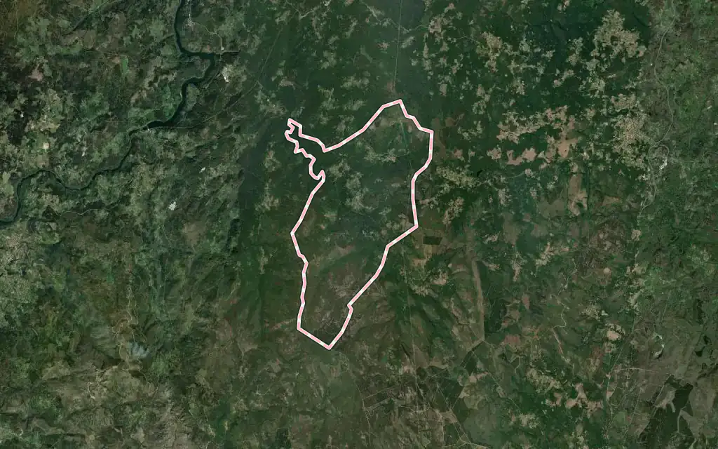 Vista satélite de Quintela de Leirado con su contorno administrativo