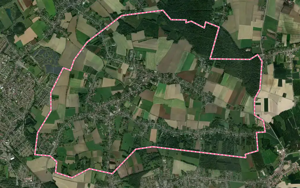 Vue satellite de Raimbeaucourt avec ses contours administratifs
