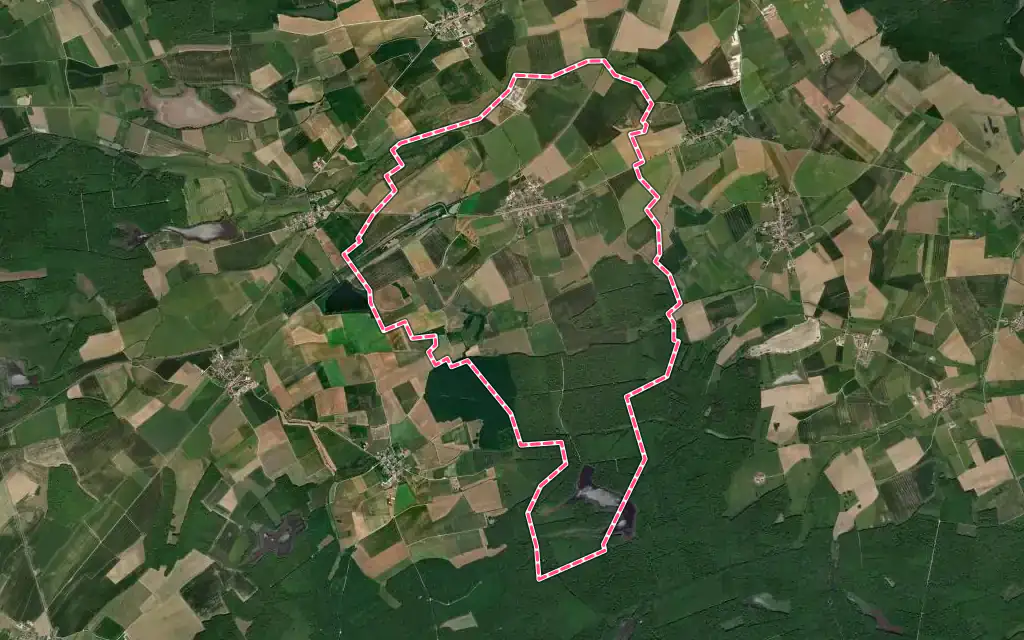 Vue satellite de Rambucourt avec ses contours administratifs
