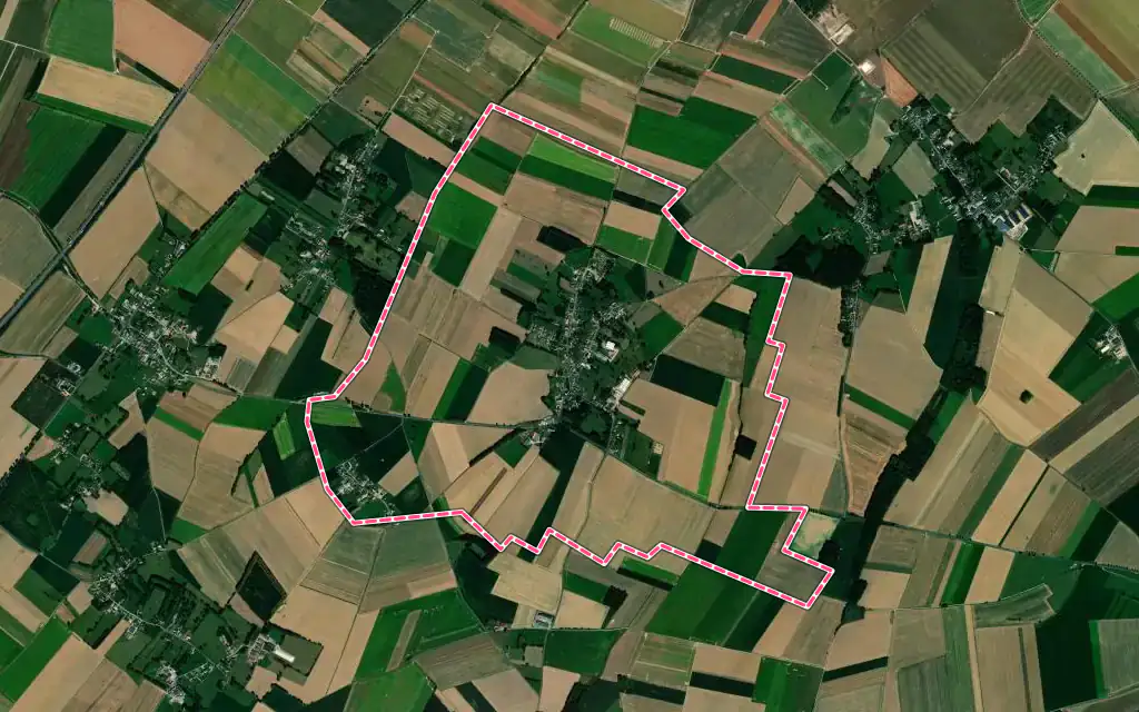 Vue satellite de Ramburelles avec ses contours administratifs