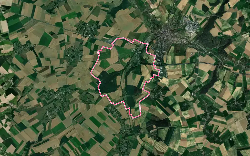 Vue satellite de Ramecourt avec ses contours administratifs