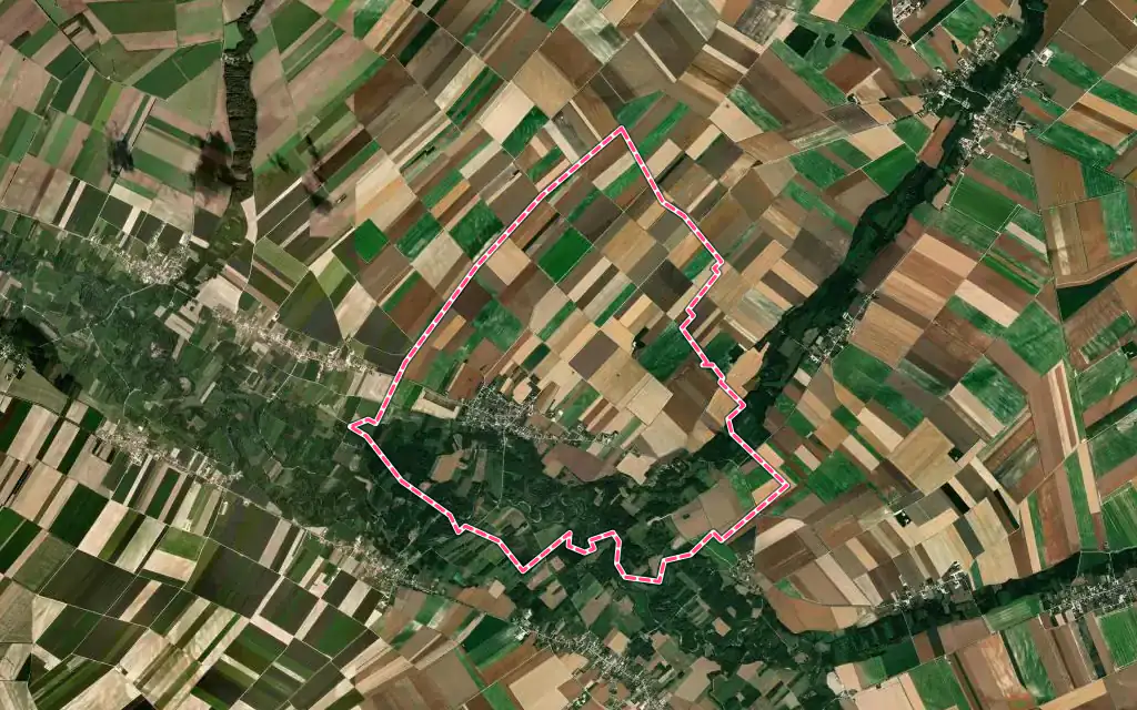 Vue satellite de Ramerupt avec ses contours administratifs