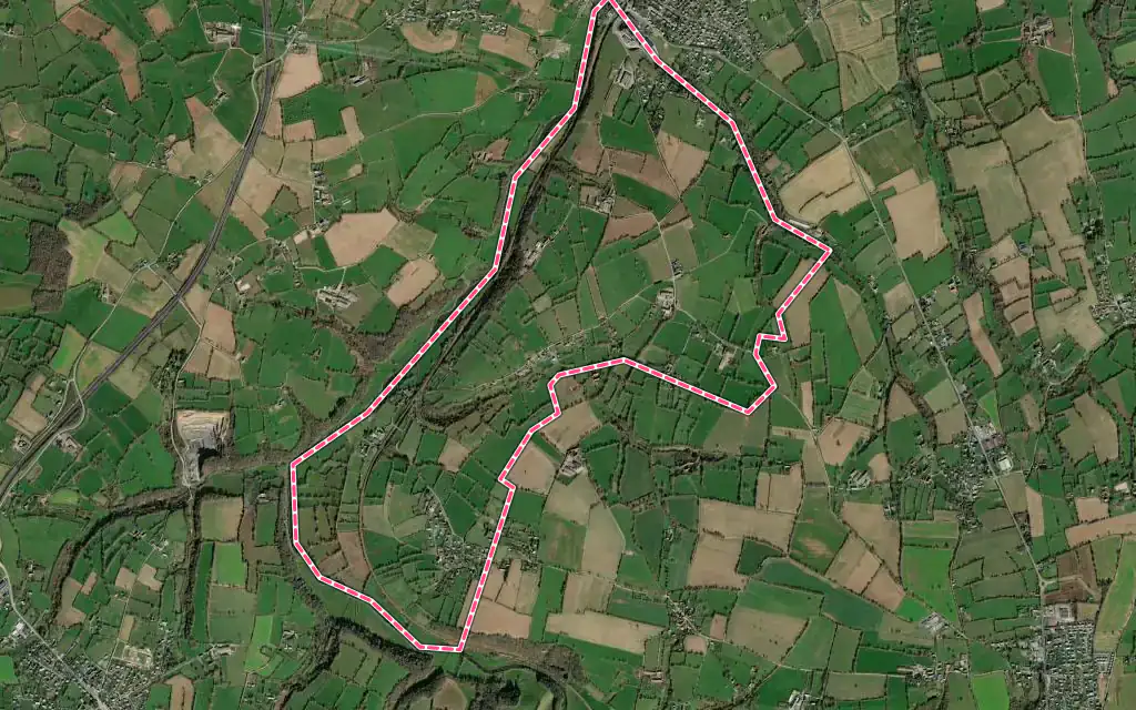 Vue satellite de Rampan avec ses contours administratifs