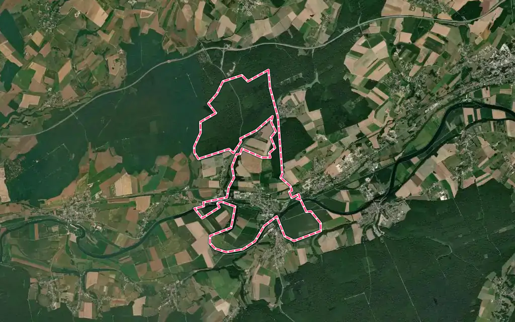 Vue satellite de Ranchot avec ses contours administratifs