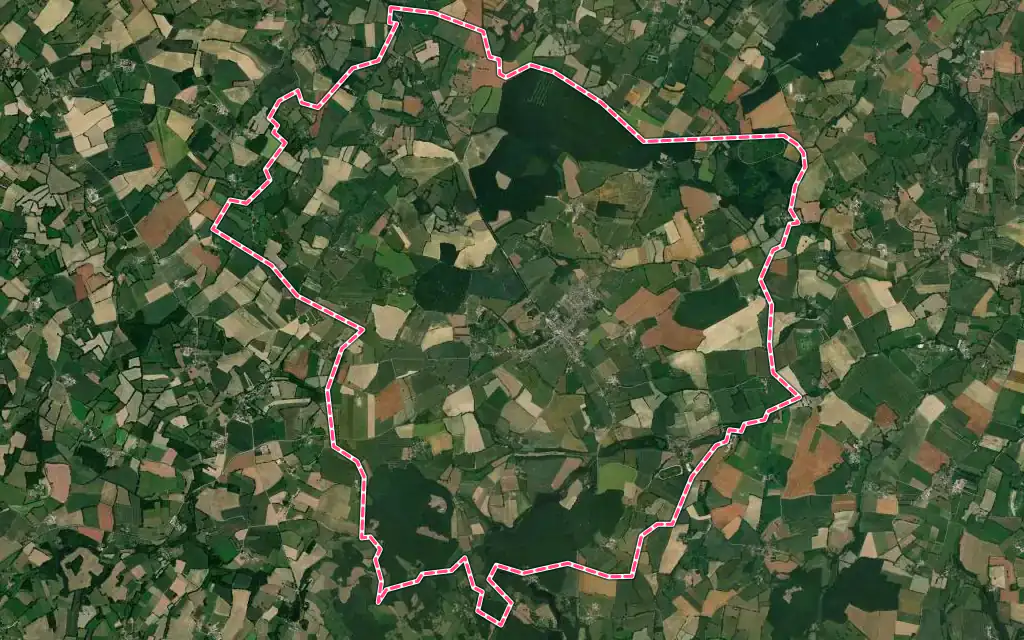 Vue satellite de Rânes avec ses contours administratifs