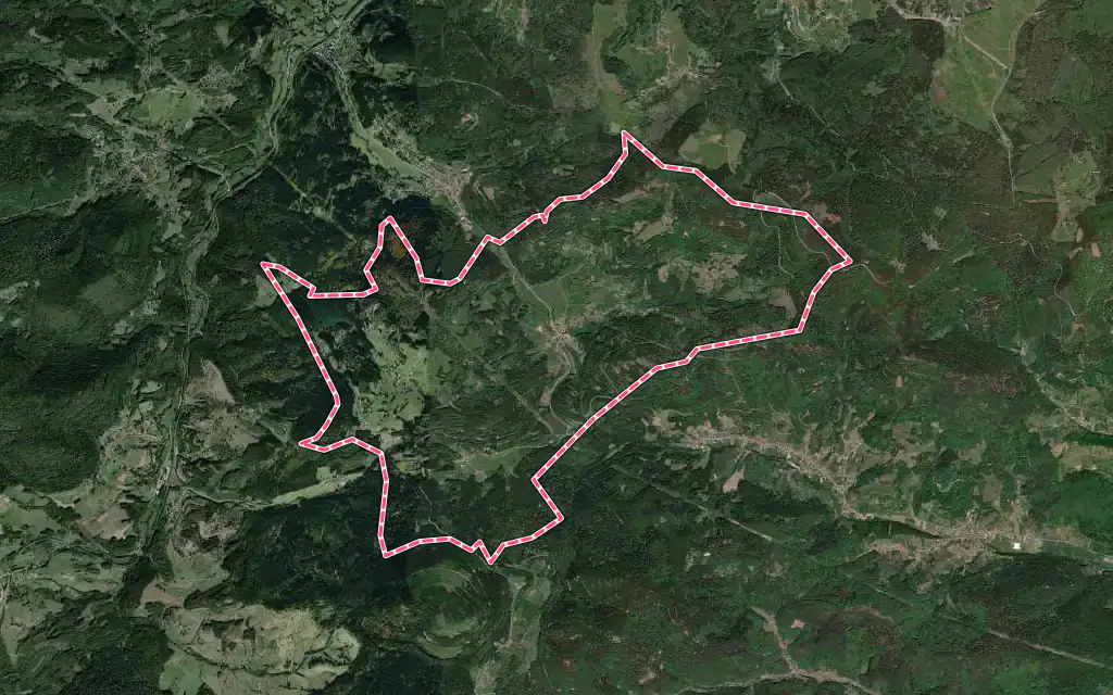 Vue satellite de Ranrupt avec ses contours administratifs