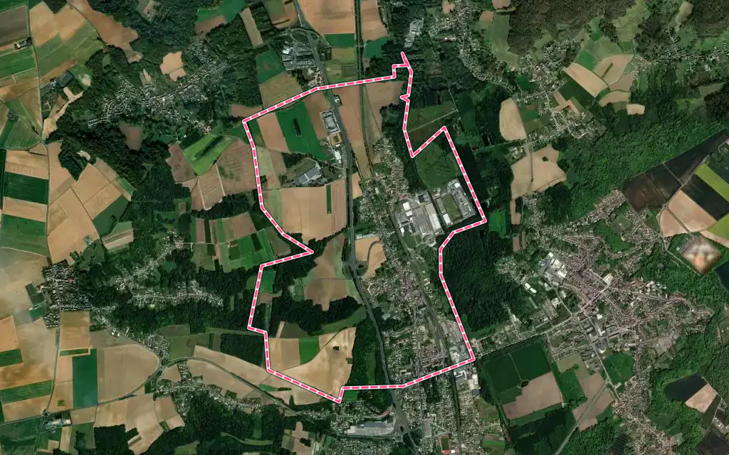 Vue satellite de Rantigny avec ses contours administratifs
