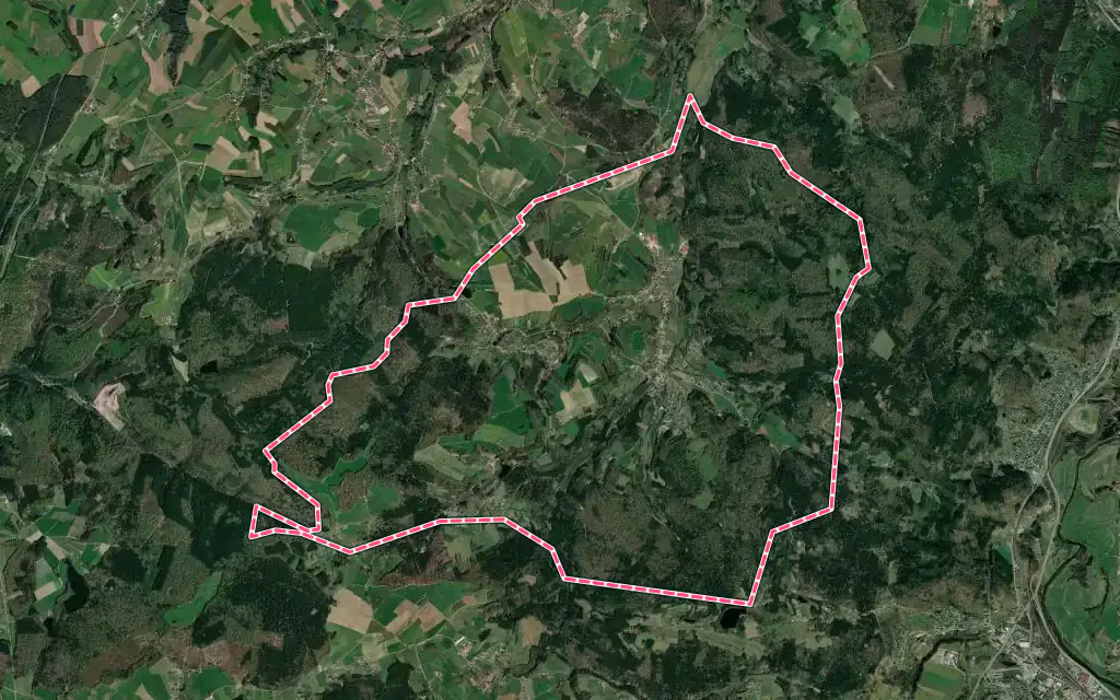 Vue satellite de Raon-aux-Bois avec ses contours administratifs