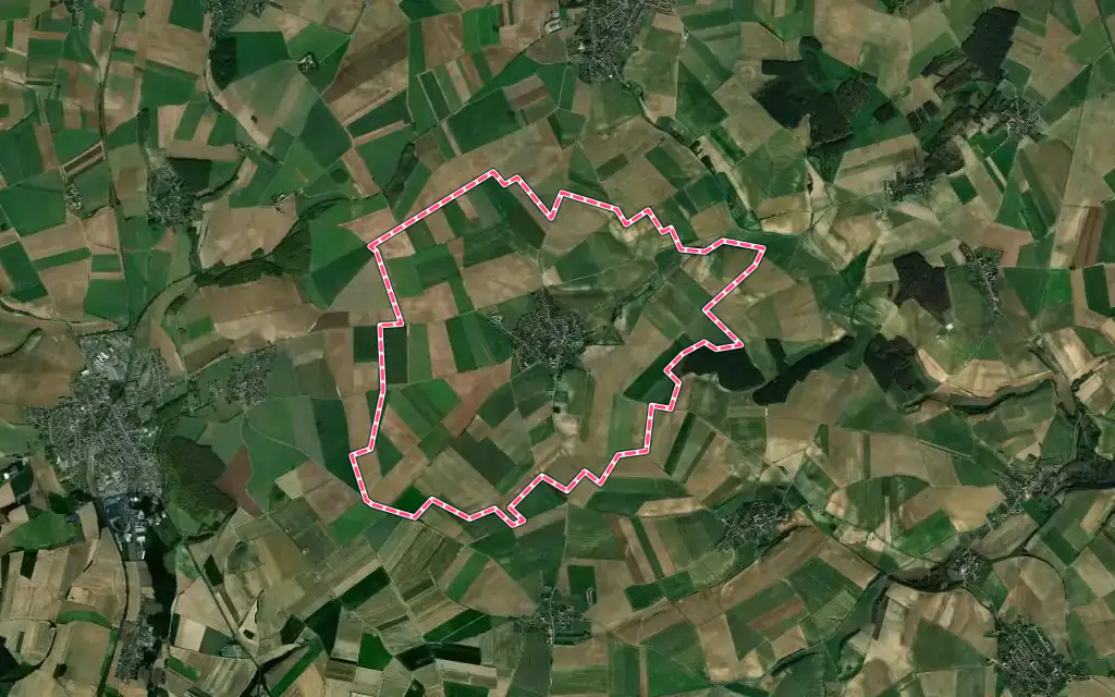 Vue satellite de Ravenel avec ses contours administratifs