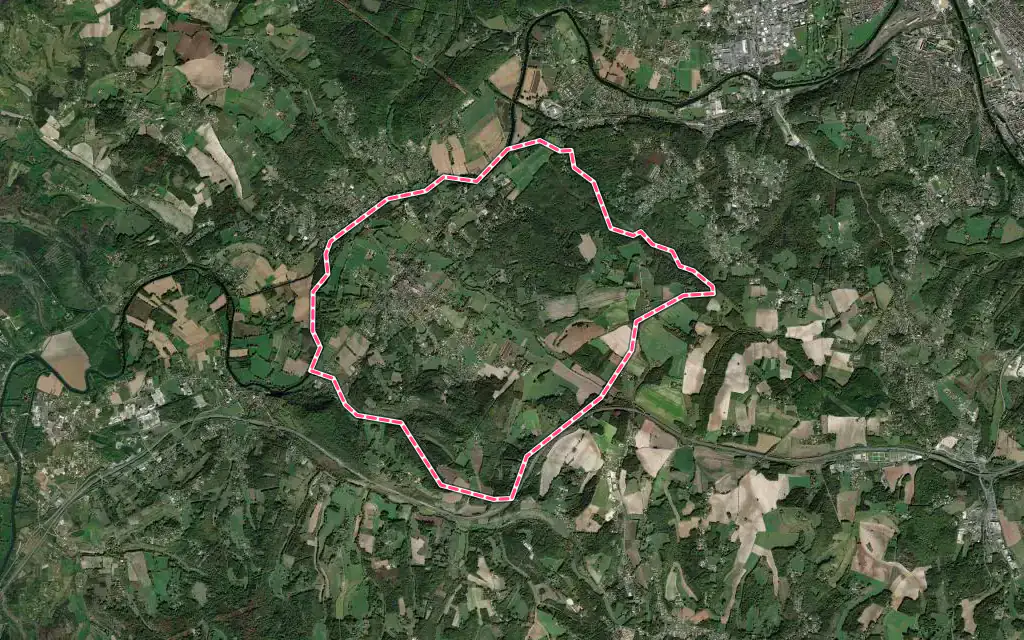 Vue satellite de Razac-sur-l'Isle avec ses contours administratifs