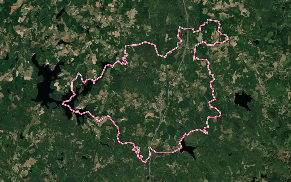 Vue satellite de Razès avec ses contours administratifs