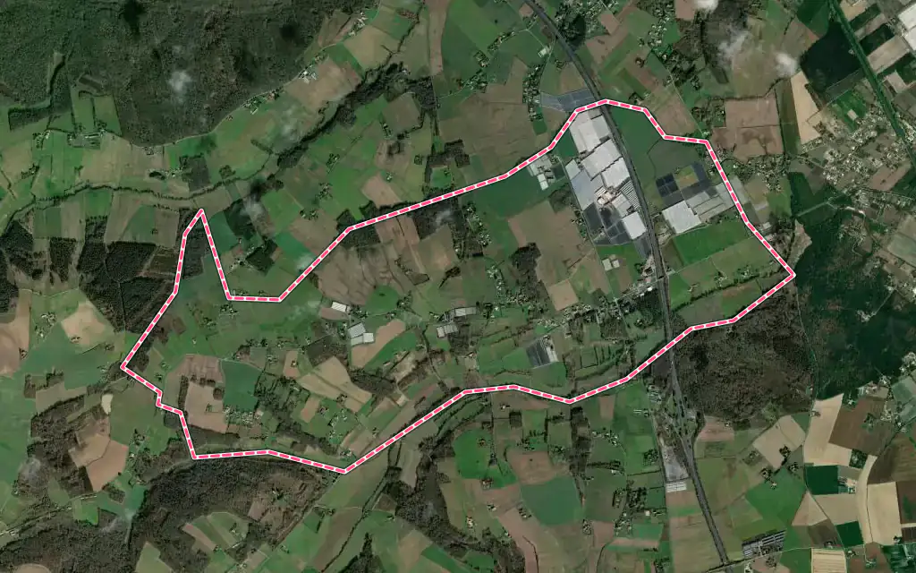 Vue satellite de Razimet avec ses contours administratifs