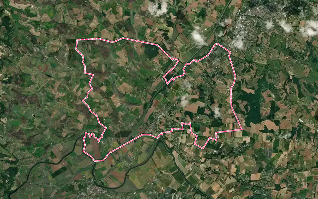 Vue satellite de Réalville avec ses contours administratifs