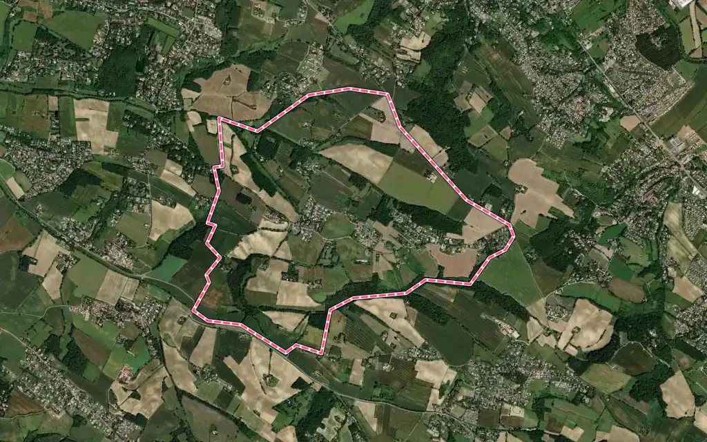 Vue satellite de Rebigue avec ses contours administratifs
