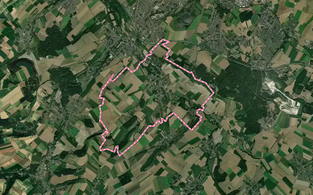 Vue satellite de Rebreuve-Ranchicourt avec ses contours administratifs