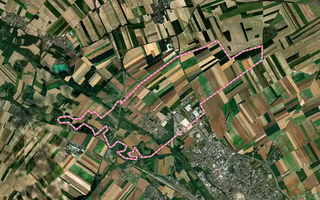 Vue satellite de Recy avec ses contours administratifs