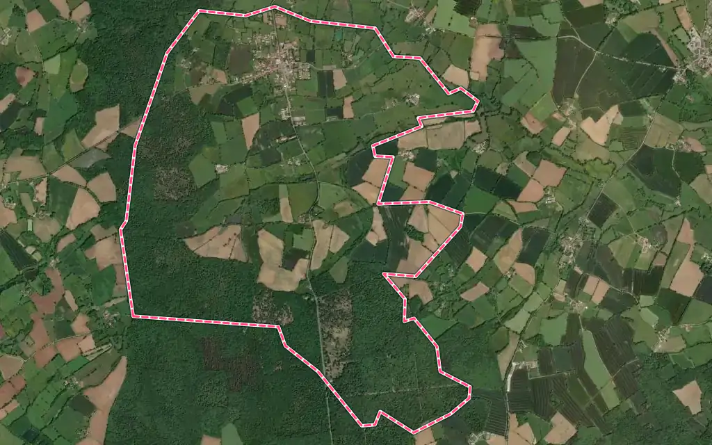 Vue satellite de Reffannes avec ses contours administratifs