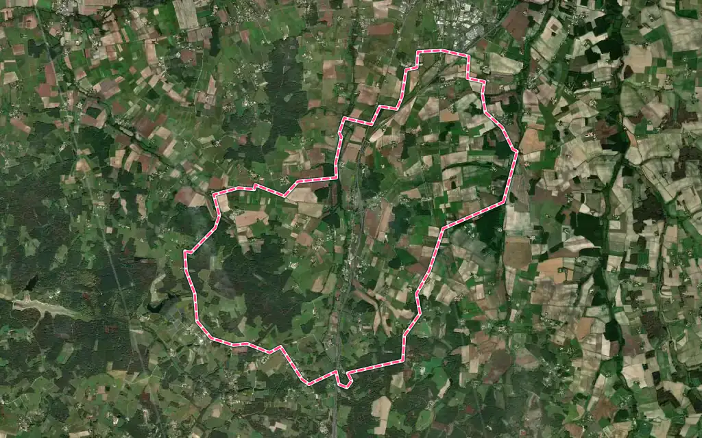 Vue satellite de Reignac avec ses contours administratifs