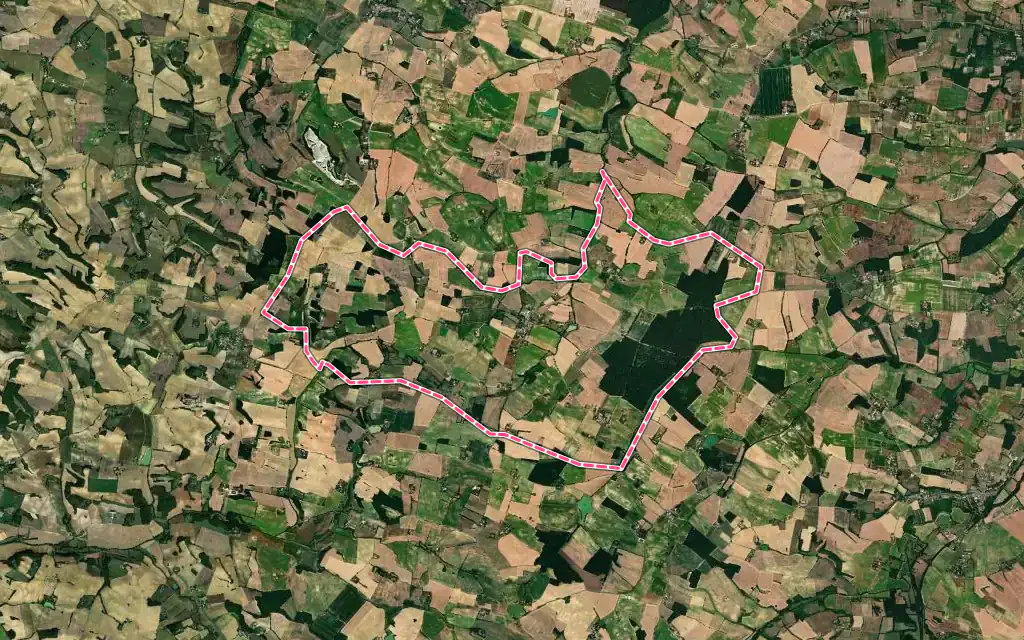 Vue satellite de Réjaumont avec ses contours administratifs
