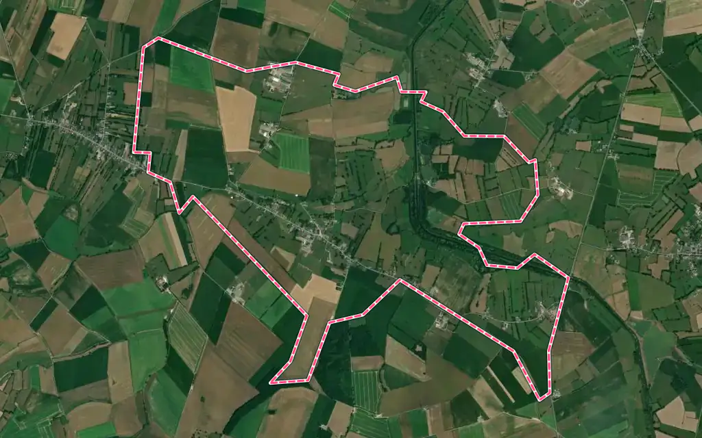 Vue satellite de Rejet-de-Beaulieu avec ses contours administratifs