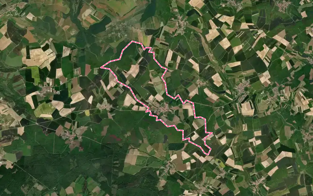 Vue satellite de Rémeling avec ses contours administratifs