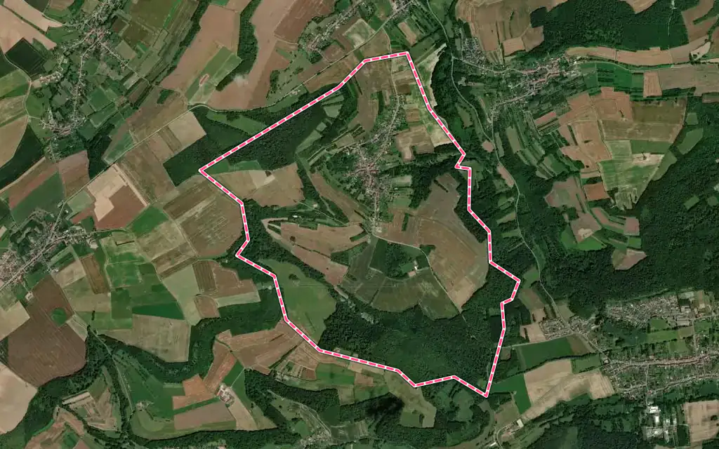 Vue satellite de Rémering avec ses contours administratifs