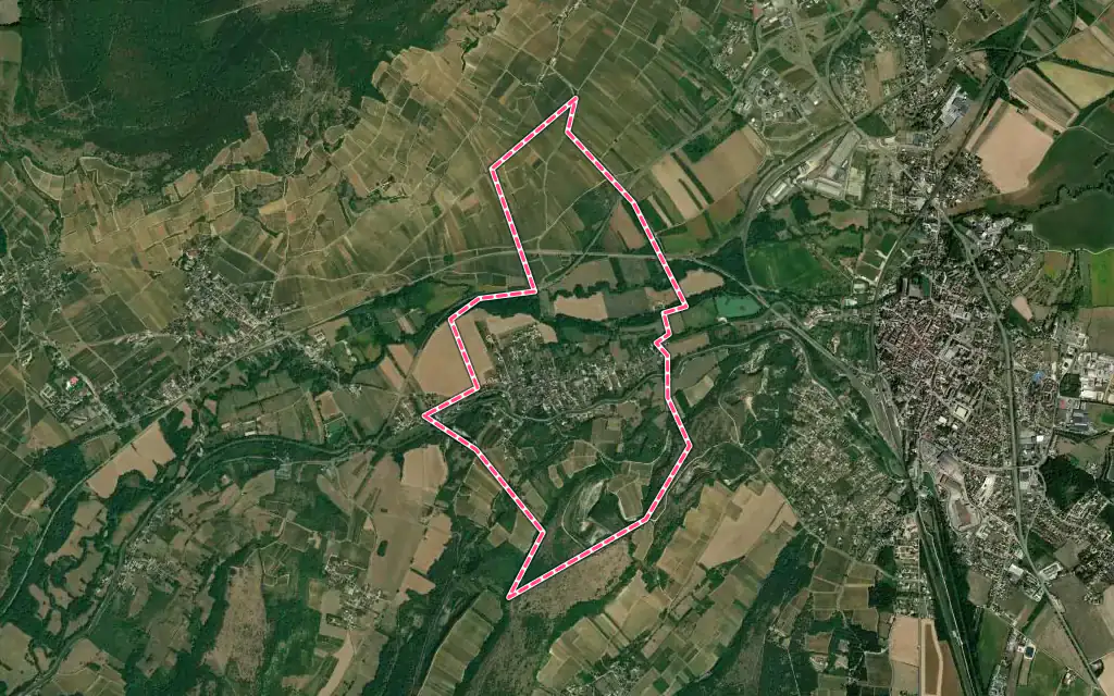 Vue satellite de Remigny avec ses contours administratifs