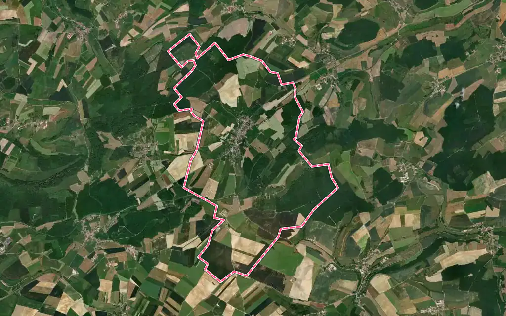 Vue satellite de Remoncourt avec ses contours administratifs