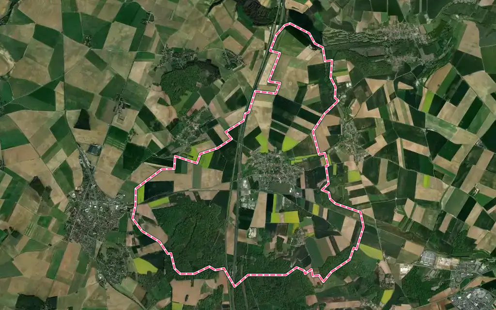 Vue satellite de Remy avec ses contours administratifs