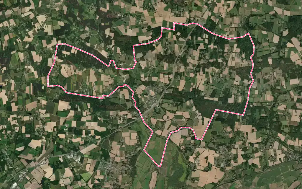 Vue satellite de Renac avec ses contours administratifs