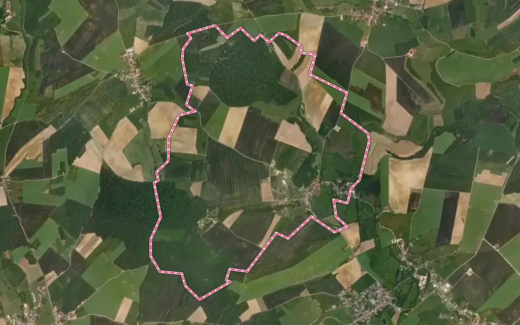 Vue satellite de Renaucourt avec ses contours administratifs