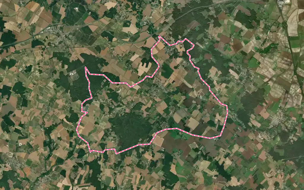 Vue satellite de Rétaud avec ses contours administratifs
