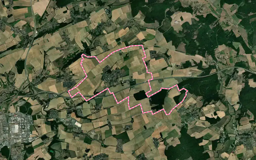 Vue satellite de Retonfey avec ses contours administratifs