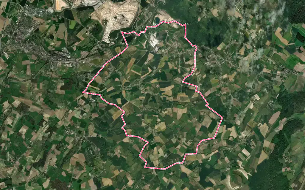 Vue satellite de Rety avec ses contours administratifs