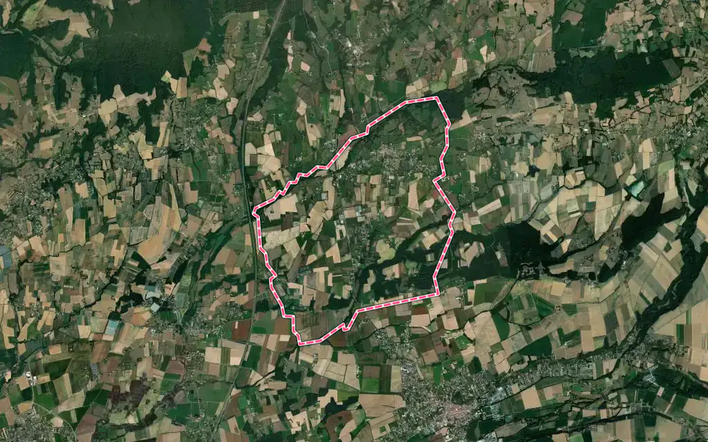 Vue satellite de Revel-Tourdan avec ses contours administratifs